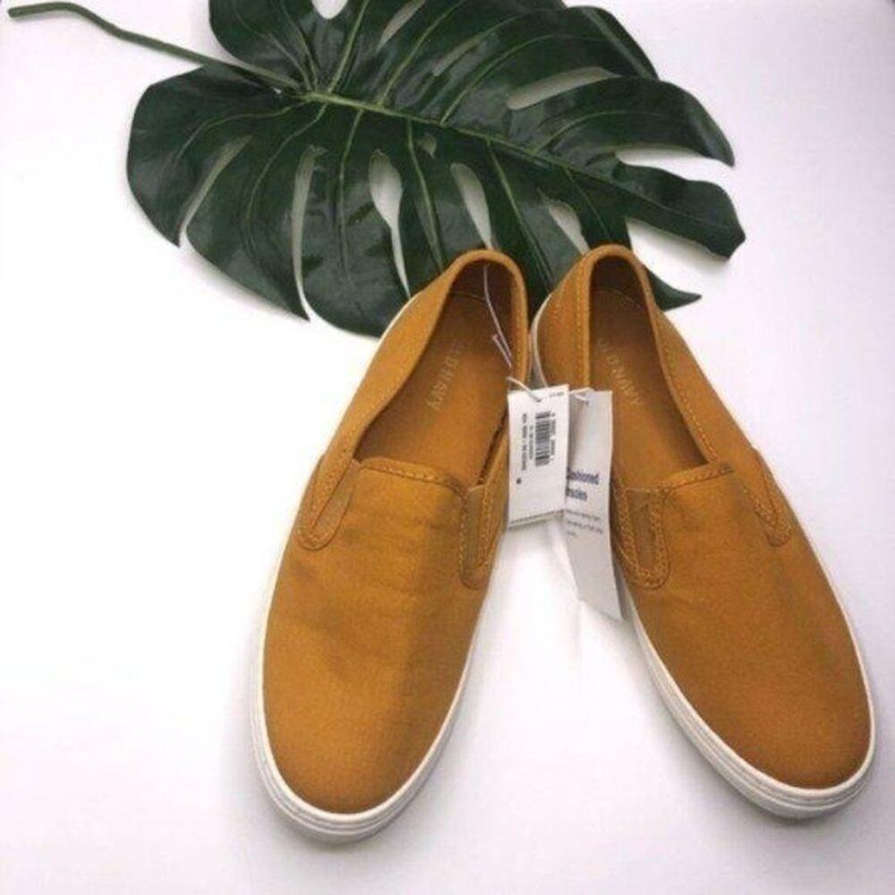 Old Navy Slip On Canvas  Mustard  Athleisure Fall Color Sneakers Sz 6